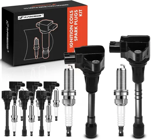 A-Premium Juego de 8 bobinas de encendido y bujías de iridio compatibles con Nissan Armada 2017-2020 y Infiniti QX56 2011-2013, QX80 2014-2020, 5.6L