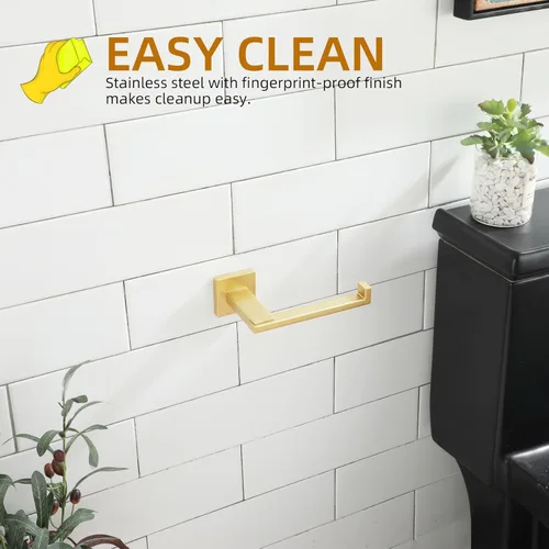 Miniatura 3 de KOKOSIRI Soporte de papel higiénico Dispensador de papel de seda dorado para cocina, baño, baño, soporte para rollo de papel higiénico, acero