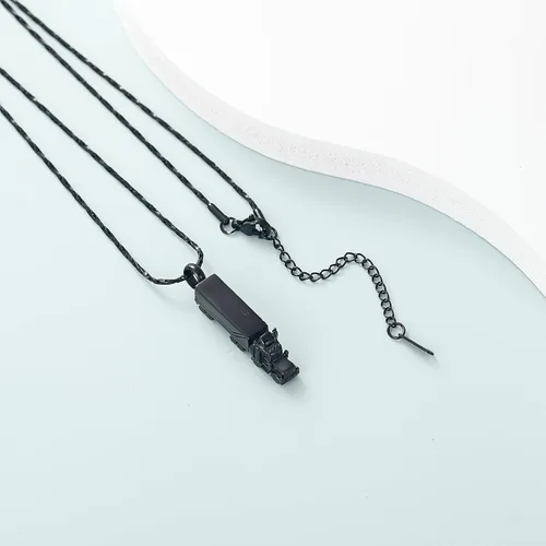 Miniatura 5 de Imrsanl Collar de urna para cenizas para hombres adultos de acero inoxidable con diseño de camión de 18 ruedas, joyería de cremación, colgante