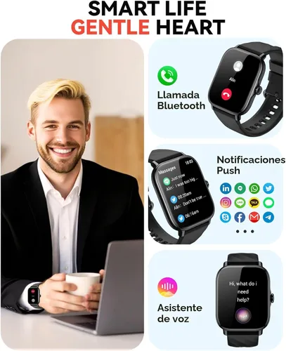 Miniatura 2 de Relojes inteligentes rastreador de actividad física para hombres y mujeres con contador de pasos, monitor de sueño y calorías, podómetro