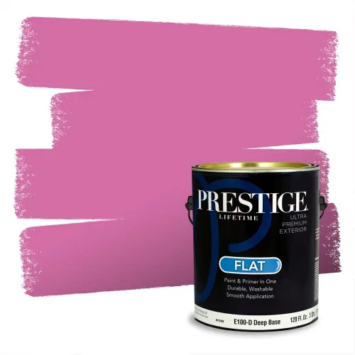 Miniatura 104 de Prestige Paints Pintura exterior e imprimación en uno, 1 galón, plano, coincidencia comparable de Valspar* Amber Rose*