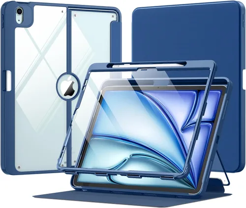 Miniatura 17 de MoKo Funda para iPad Air de 11 pulgadas 7ª/6ª generación M3/M2 2025/2024, iPad Air 5ª/4ª generación de 10.9 pulgadas 2022/2020 con soporte