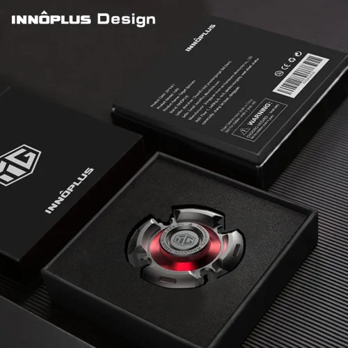 Miniatura 4 de Fidget Spinners, Fidget Spinner para adultos, juguete para aliviar el estrés y la ansiedad TDAH, juguete giratorio de mano de metal con luz Gris