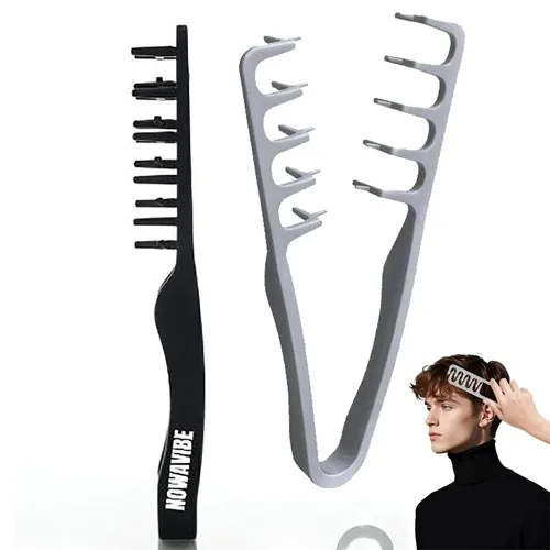 Miniatura 9 de Nowavibe Magic Comb - Peine de peinado con textura para hombres y mujeres, volumen y textura instantáneos, sin roturas ni tirones, estilos en Negro
