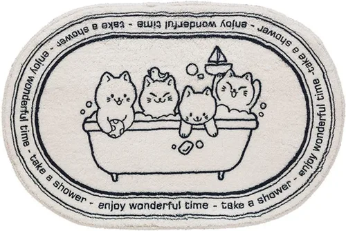 Miniatura 11 de Tapetes de baño ultra suaves y acogedores de dibujos animados, tapete de baño para sala de estar, tapete de baño antideslizante para puerta