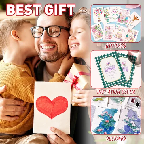 Miniatura 6 de 200 hojas de papel de acuarela de 5 x 7 pulgadas a granel, papel de color blanco de 140 libras/300 GSM para niños, adultos y artistas. Papeles