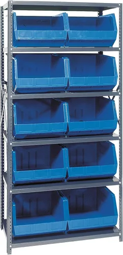 Miniatura 577 de Quantum QSBU-245BK Heavy Duty Shelving Unit with (7) Shelves and (24) QUS245 Black Bins for Garage Warehouse Storage Distribution 400 lb Load