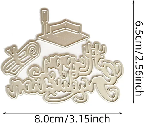 Miniatura 2 de Troqueles de metal de graduación feliz, troqueles de corte para hacer tarjetas, troqueles en relieve para álbumes de recortes, decoración