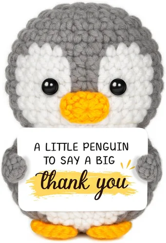 Miniatura 9 de Regalos para relaciones a larga distancia para novio, novia, amistad, regalos de Thinking of You para mejor amiga, pareja, pingüino de ganchillo
