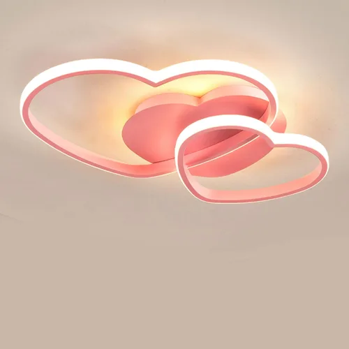 Miniatura 6 de YIYIBYUS Morden - Lámpara LED de techo con forma de corazón para dormitorio, lámpara acrílica con control remoto, lámpara de techo de dibujos
