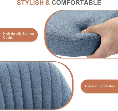 Miniatura 6 de Silla de Oficina DUMOS, Silla de Escritorio Cómoda con Ruedas, Silla Giratoria de Tocador, Sillas de Tarea con Asiento Ancho, Sillas de Computadora
