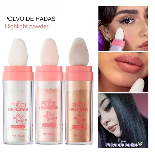 Miniatura 9 de 2 unidades de Polvo De Hadas Fairy Dust polvo resaltador - Polvo para contornear todo el cuerpo y clavícula perlado para cara y ojos, purpurina #01