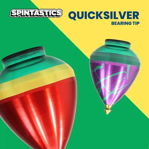 Miniatura 4 de Spintastics Quicksilver Hybrid Bearing Spin Top - Punta de rodamiento (rojo y verde)