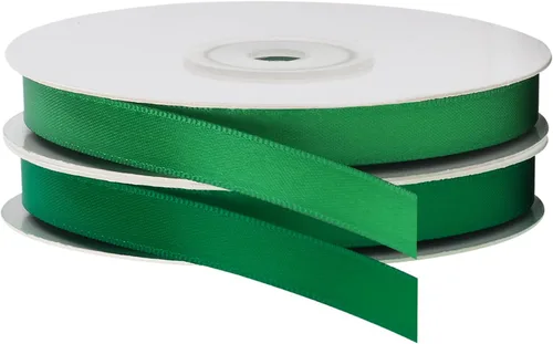 Miniatura 2 de LIUYAXI 2 Rollos de Cinta de Satén de Doble Cara Verde y Bosque, Total 50 Yardas, 3/8 Pulgadas x 25 Yardas Continuas Cada Rollo, Cinta