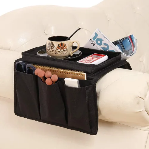 Organizador para sofá, reposabrazos, sillón, sillón, bolsillo de almacenamiento con 8 bolsillos, soporte para control remoto de TV, bolsa de #C