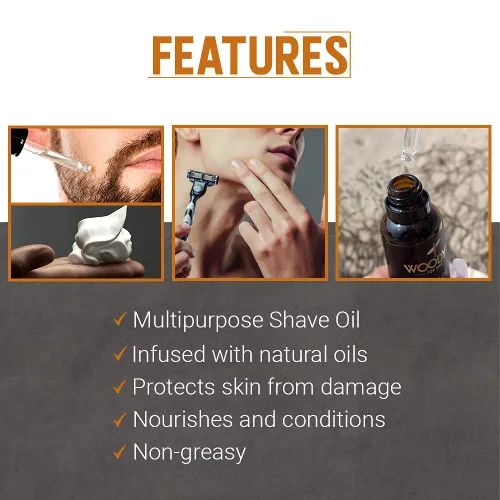 Miniatura 4 de Woody's Aceite de afeitado para hombres, capa de aceite base preafeitado para un afeitado mejorado y una piel más suave, 1 onza líquida