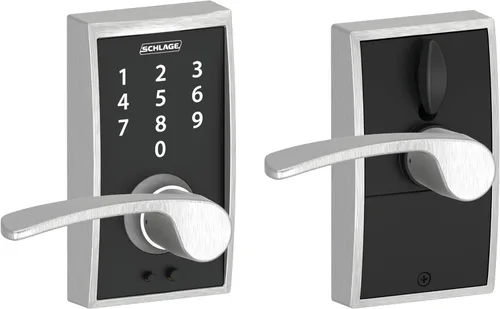 Miniatura 12 de Schlage - Cerradura táctil Camelot con picaporte Accent, cerradura de entrada electrónica sin llave (bronce envejecido, FE695 CAM 716 ACC)