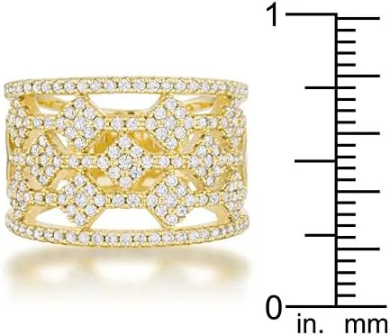 Miniatura 4 de Kate Bissett Marlene - Anillo de cóctel de oro de 14 quilates con circonita cúbica de 0,6 quilates