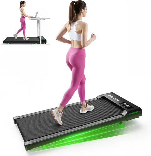 Akluer Caminadora portátil para debajo del escritorio, capacidad de 330 libras, mini caminadora compacta, 2.5 HP con control remoto, para oficina en
