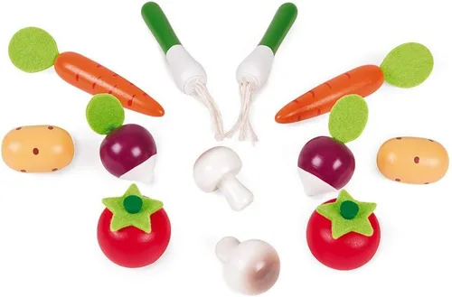 Miniatura 2 de Janod J05611 - Juego de cajas de verduras de madera de 13 piezas - Edades 3+
