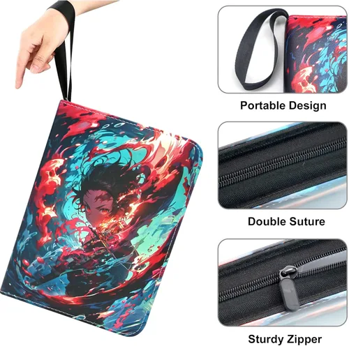 Miniatura 4 de Carpeta de tarjetas de 400 bolsillos para tarjetas de anime, portátil, impermeable, libro de almacenamiento de tarjetas de One Piece con fundas