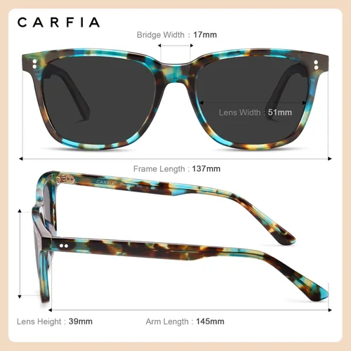 Miniatura 87 de Carfia Chic - Lentes de sol polarizados para mujer, protección UV400, marco de acetato pulido a mano