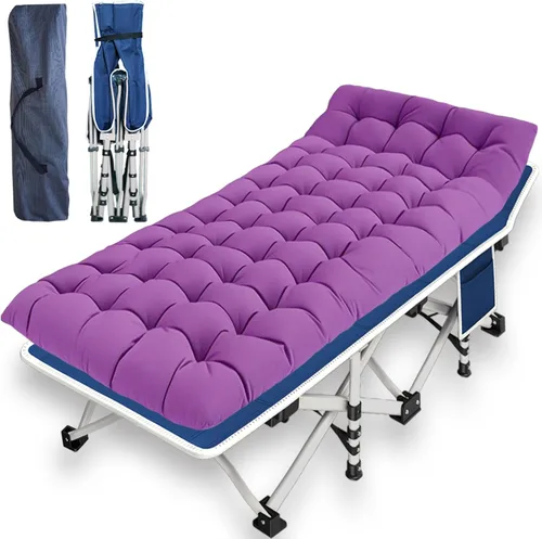 Cuna de Camping con Colchón Cómodo Camas para Dormir Fácil de Montar Cama de Camping Resistente Cama Plegable Cama de Huésped con Bolsa de Transporte