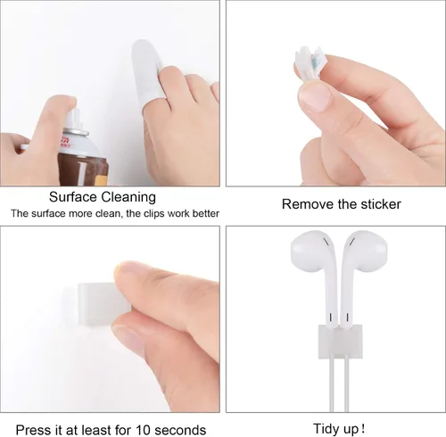 Miniatura 5 de Clips autoadhesivos para cables de gestión ordenada, paquete de 100 abrazaderas para fijar la luz LED