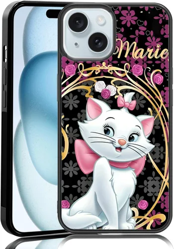 Miniatura 78 de Elegante funda de teléfono con diseño de gato Marie compatible con iPhone 11, funda de encaje dorado para iPhone, a prueba de golpes, rosa fucsia