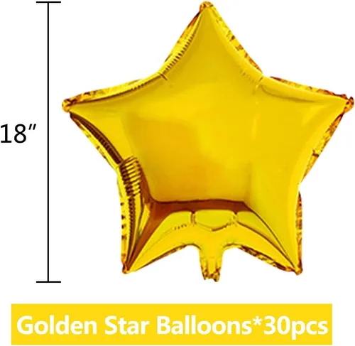 Miniatura 2 de BEISHIDA 30 globos dorados de 18 pulgadas con forma de estrella de Mylar para fiesta de cumpleaños, boda, día de San Valentín, fiesta de compromiso