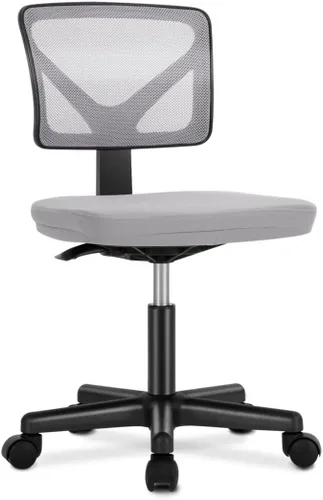 Miniatura 10 de Silla de oficina de malla sin brazos, silla de escritorio ergonómica con respaldo bajo, sillas giratorias ajustables para computadora para espacios