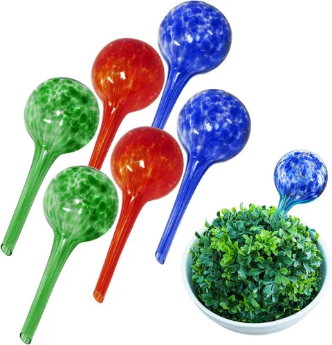 Miniatura 10 de Evelots Globos de riego de plantas (paquete de 3) - Vidrio soplado a mano - Sistema automático de riego de agua - Interior/exterior - Deja tu hogar