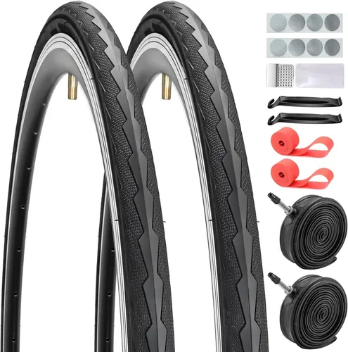 Miniatura 8 de Neumáticos de bicicleta de carretera 700x23C 700x25C 700x35C con 2 tubos internos, válvulas Presta, 2 palancas y 8 piezas de parches sin pegamento