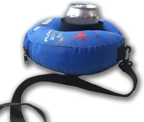 Miniatura 7 de Azul Pequeño - Soporte de Bebida Flotante Inflable Human Bobber – Flotador de Bebidas para Vasos, Yeti, Tervis, o Botella de Vino en la Tina
