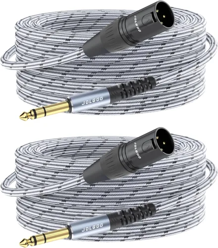 Miniatura 8 de JOLGOO XLR macho a doble 1/4" TS mono Y Splitter Cable de micrófono XLR macho a cable adaptador TS Y dual de 0.250 in, 3.3 pies