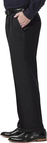 Miniatura 2 de Haggar Pantalón de vestir para hombre de primera calidad y ajuste clásico plisado en la parte delantera (tallas regulares y grandes y altas)