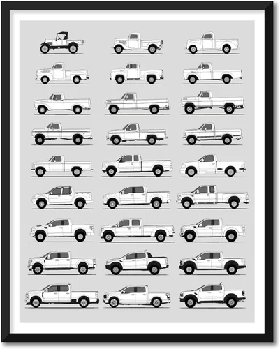 Miniatura 40 de Idea Network Póster hecho a mano compatible con Chevy impreso, arte de pared, decoración hecha a mano de lo mejor de las generaciones de Chevy