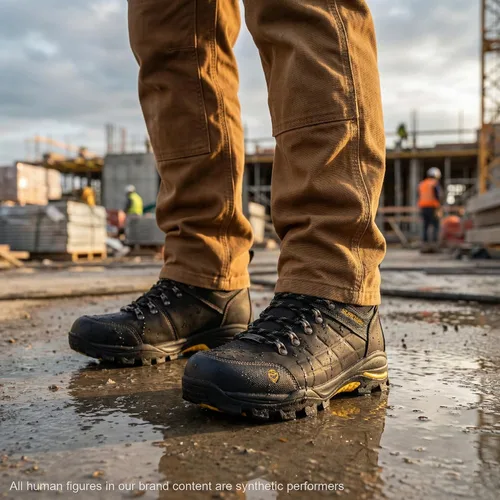 Miniatura 2 de SUREWAY Botas de trabajo para hombre de 6 pulgadas, suaves, impermeables, ligeras, impermeables, de cuero, con cordones, resistentes al