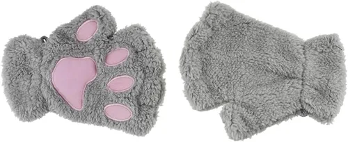 Miniatura 76 de Guantes de garra para disfraz de Halloween, medio dedo, lobo, oso, gato, guantes, guantes de piel sintética para mascarada, cosplay, utilería de mano