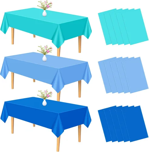 Miniatura 16 de PLULON 6 Pzas Manteles de Colores Arcoíris de Plástico Desechables Cubierta de Mesa para Mesas Rectangulares 54 x 108 Pulgadas Mantel Impermeable