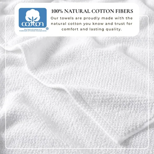 Miniatura 3 de Great Bay Home - Juego de 4 toallas de baño de 54x27, 100% algodón - Toallas absorbentes, de secado rápido y duraderas para decoración del baño