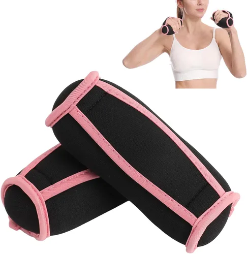 Miniatura 3 de Juego de pesas de mano suaves de 1 libra, par con correa de mano para entrenamiento de fuerza, caminar, trotar, fitness, material de neopreno