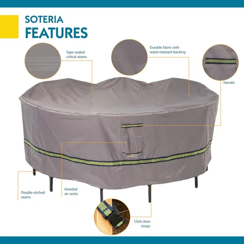 Miniatura 12 de DUCKCOVERS Soteria - Mesa redonda impermeable de 76 pulgadas con funda para sillas, mesa al aire libre y funda para silla