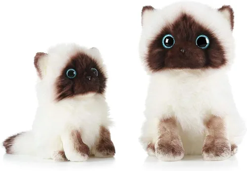 Miniatura 5 de Muñeco de peluche de gato siamés con emulación de peluche, juguete de peluche de gato siamés, el mejor regalo de cumpleaños, Navidad, gran regalo