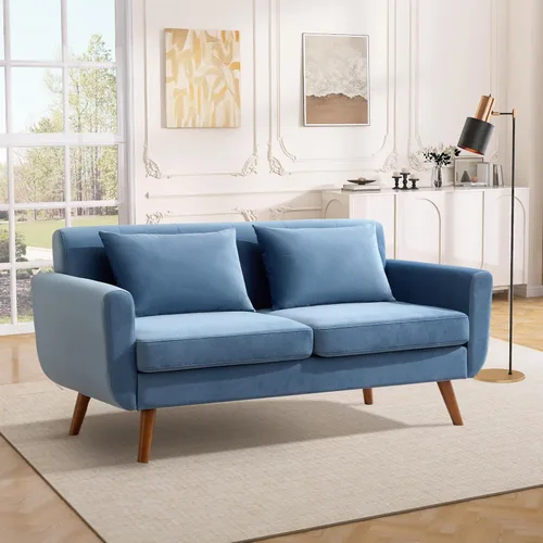 Miniatura 27 de Tbfit Sofá en Forma de L, Sofás Seccionales Modernos de Mediados de Siglo de 80" de Ancho, Sofás de 3 Plazas con Chaise Lounge Amplio, Sofá Beige