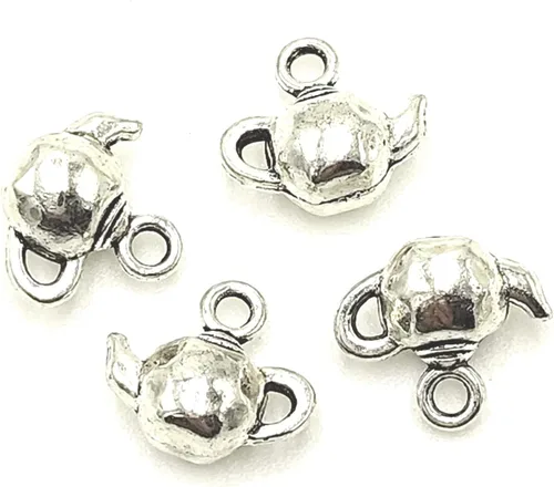 30 dijes de aleación de dientes, joyería para collares, pulseras, manualidades, suministros de fabricación de 0.945 x 0.591 in (plata antigua),