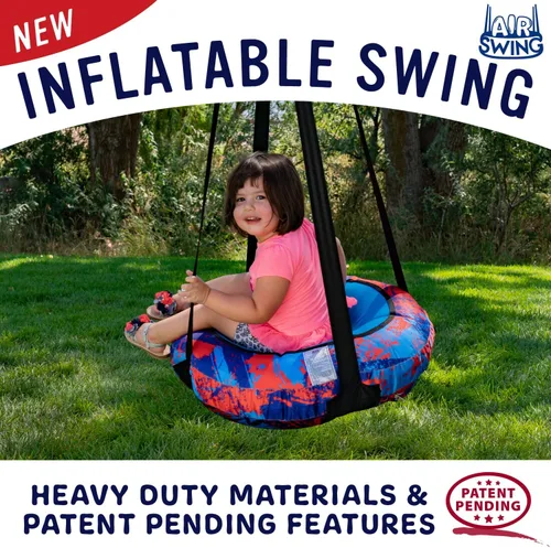 Miniatura 2 de Columpio de aire redondo duradero de 26 pulgadas para niños pequeños y niños, ideal para patio trasero, sala de juegos interior, juego o casa