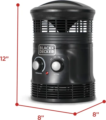 Miniatura 7 de BLACK+DECKER Combo de calentador envolvente de 360 grados y ventilador, calentador de espacio de 360 grados para escritorio de oficina, oficina