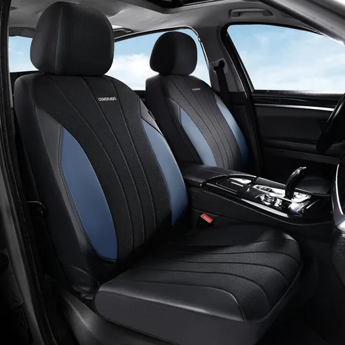 Miniatura 30 de Coverado Fundas de asiento delantero, fundas de asiento beige, 2 asientos, protectores de cuero para automóvil, paquete de 2, fundas de asiento