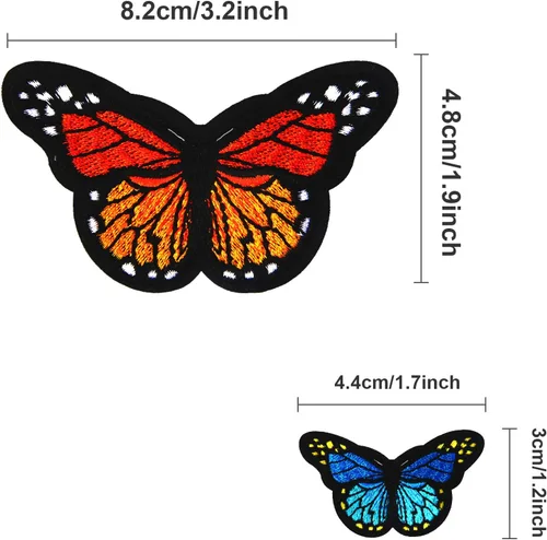 Miniatura 2 de 20 parches de mariposa para planchar, parche de reparación bordado de 2 tamaños